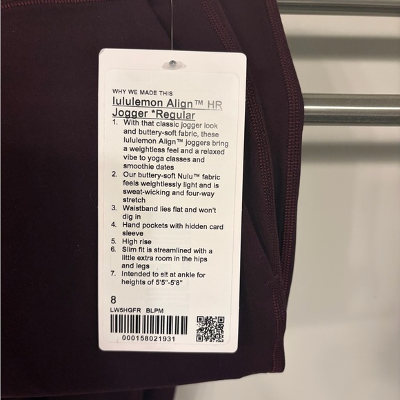 Lululemon Align Joggers NWT 8 Black Plum 28” - Picture 5 of 5